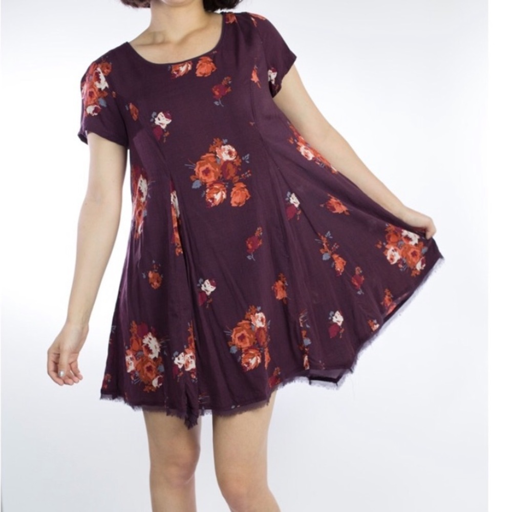 Urban Outfitters Burgundy Flower Dress